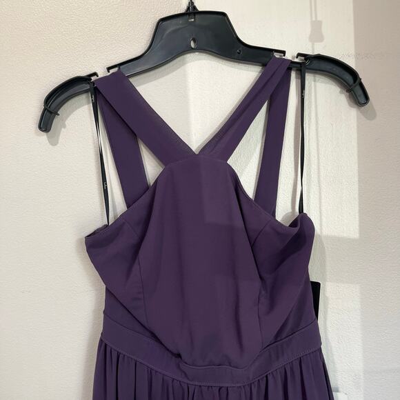 Lulus Purple Chiffon Maxi Dress Formal Evening Gown Bridesmaid Prom NWT Sz S - Picture 5 of 6